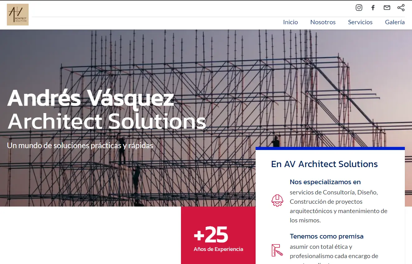 Captura del sitio AV Architect Solutions